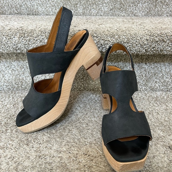 Cocolico Varick platform sandals. Leather and wood. Limited puzzle wood series - Picture 3 of 16